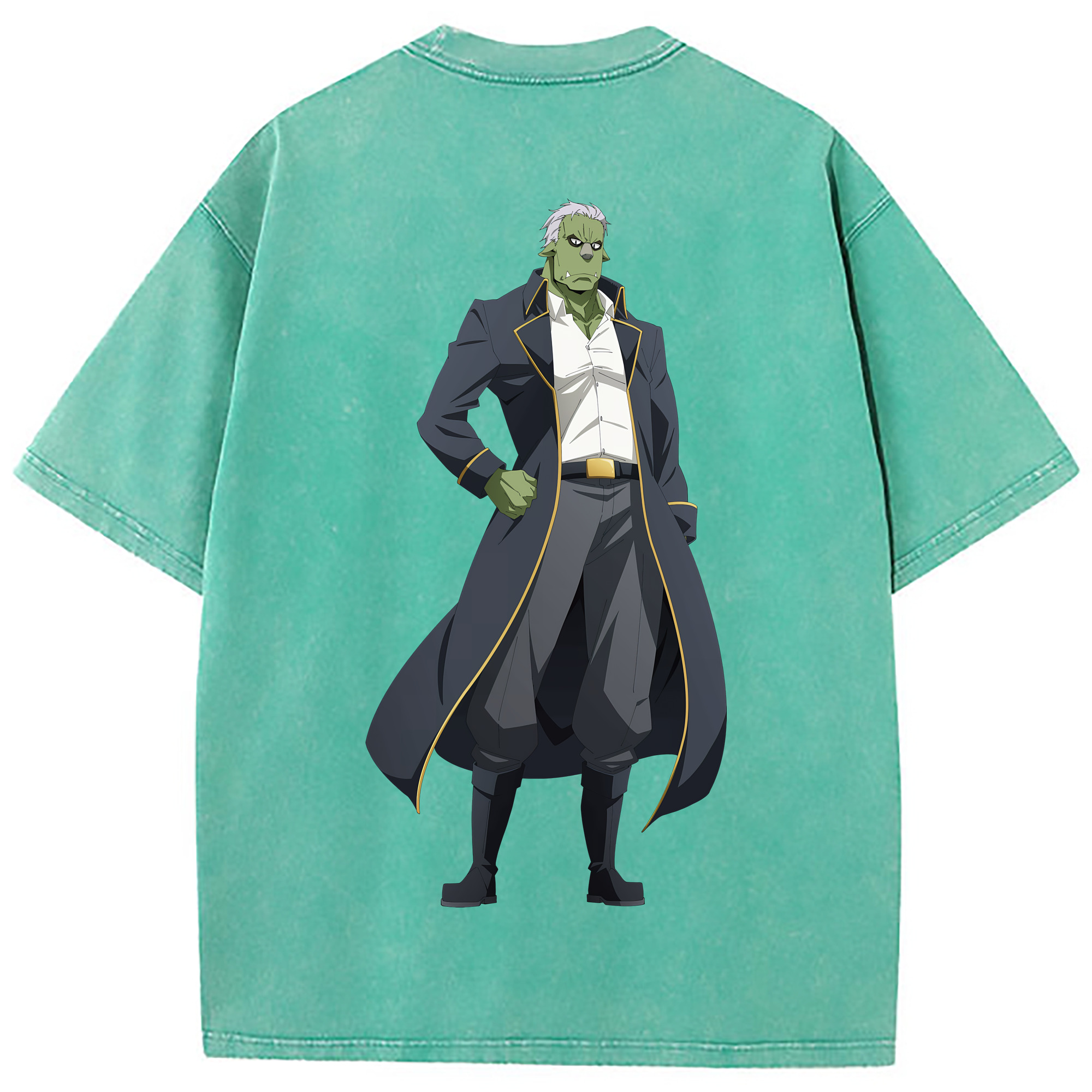 （画像用） 転スラ Regarding Reincarnated to Slime 綿100% ヴィンテージ風 半袖Tシャツ（背面プリント）